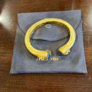 Julie Vos Paris Demi Cuff Bracelet in Iridescent Chalcedony Blue